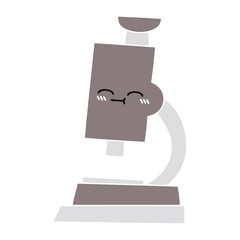 flat color retro cartoon microscope