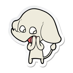 sticker of a cute cartoon elephant