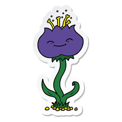 sticker of a cute cartoon flower