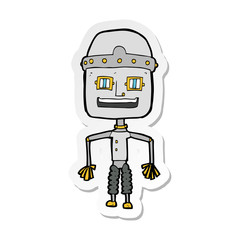 sticker of a funny cartoon robot