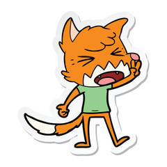 sticker of a angry cartoon fox