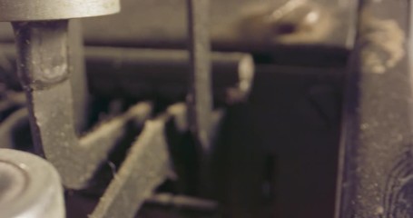 Special macro dolly shot - hovering over old typewriter keys