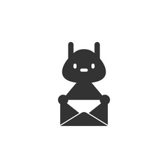 Fototapeta premium Letter, rabbit icon. Element of Easter holidays for mobile concept and web apps. Detailed Letter, rabbit icon can be used for web and mobile