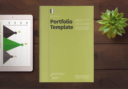 Portfolio Layout with Green Accents