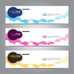 Vector abstract web banner design template. Collection of web banner template. Abstract geometric web design banner template isolated on grey background. 