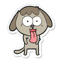 sticker of a cute cartoon dog