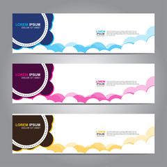 Vector abstract web banner design template. Collection of web banner template. Abstract geometric web design banner template isolated on grey background. 