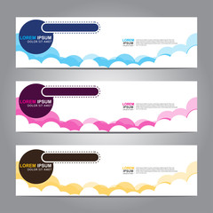 Vector abstract web banner design template. Collection of web banner template. Abstract geometric web design banner template isolated on grey background. 
