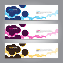 Vector abstract web banner design template. Collection of web banner template. Abstract geometric web design banner template isolated on grey background. 