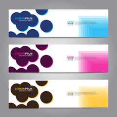 Vector abstract web banner design template. Collection of web banner template. Abstract geometric web design banner template isolated on grey background. 