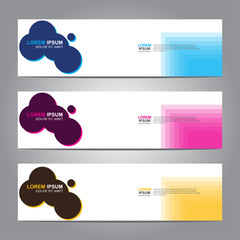 Vector abstract web banner design template. Collection of web banner template. Abstract geometric web design banner template isolated on grey background. 