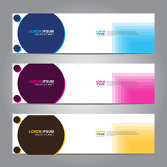 Vector abstract web banner design template. Collection of web banner template. Abstract geometric web design banner template isolated on grey background. 