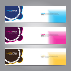 Vector abstract web banner design template. Collection of web banner template. Abstract geometric web design banner template isolated on grey background. 