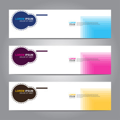 Vector abstract web banner design template. Collection of web banner template. Abstract geometric web design banner template isolated on grey background. 