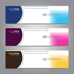 Vector abstract web banner design template. Collection of web banner template. Abstract geometric web design banner template isolated on grey background. 