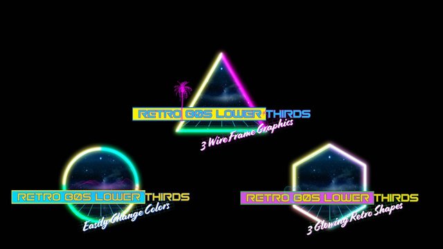 Geometric Retro Glow Lower Third