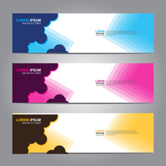 Vector abstract web banner design template. Collection of web banner template. Abstract geometric web design banner template isolated on grey background. 
