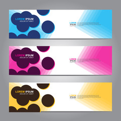 Vector abstract web banner design template. Collection of web banner template. Abstract geometric web design banner template isolated on grey background. 
