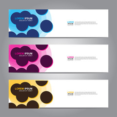 Vector abstract web banner design template. Collection of web banner template. Abstract geometric web design banner template isolated on grey background. 