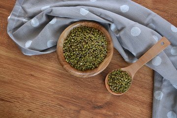 raw mung beans in a bowl