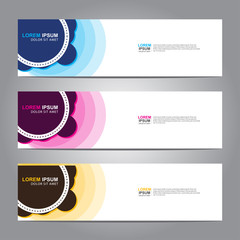 Vector abstract web banner design template. Collection of web banner template. Abstract geometric web design banner template isolated on grey background. 