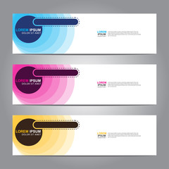 Vector abstract web banner design template. Collection of web banner template. Abstract geometric web design banner template isolated on grey background. 