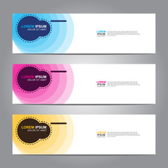 Vector abstract web banner design template. Collection of web banner template. Abstract geometric web design banner template isolated on grey background. 