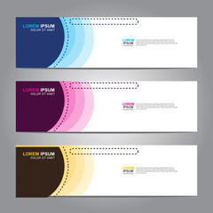 Vector abstract web banner design template. Collection of web banner template. Abstract geometric web design banner template isolated on grey background. 