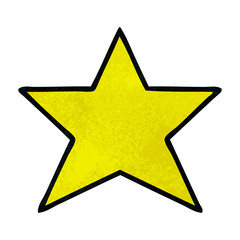 retro grunge texture cartoon gold star
