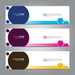 Vector abstract web banner design template. Collection of web banner template. Abstract geometric web design banner template isolated on grey background. 