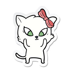 sticker of a cartoon cat