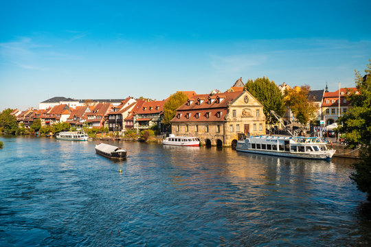 Germany, Bavaria, Bamberg, old town, Regnitz river