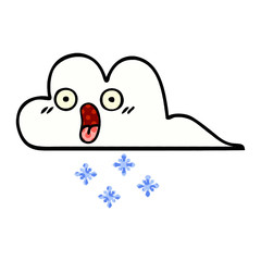 comic book style cartoon shocked snow cloud