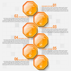 Abstract 3D Paper Infographics. Business template .Vector illustration
