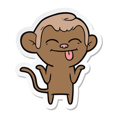 Fototapeta premium sticker of a funny cartoon monkey