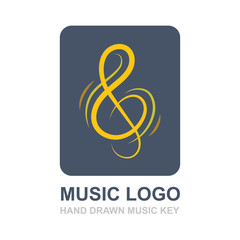 Fototapeta premium Music Key. Music key logo design. Musical theme logotype template.