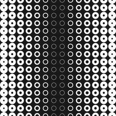 Fototapeta na wymiar Halftone rings seamless pattern. Black and white monochrome geometric texture