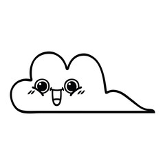 line drawing cartoon snow cloud