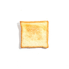 Sliced toast bread isolated on white background. Top view.