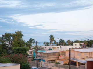 Fototapeta premium Residential area near Ocean Park in San Juan, during the sunset. streets