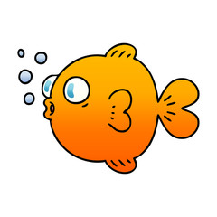 quirky gradient shaded cartoon fish