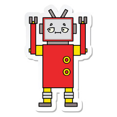 sticker of a cute cartoon robot