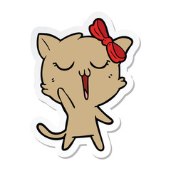 sticker of a cartoon cat