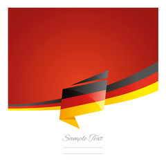 New abstract Germany flag ribbon origami red background vector