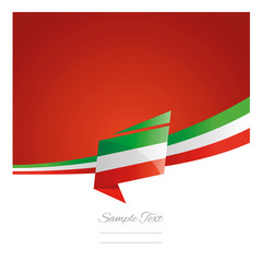 New abstract Italy flag ribbon origami red background vector