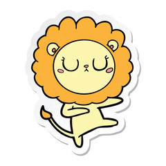 sticker of a cartoon lion dancing