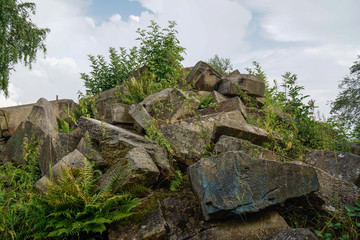 rubble pile from world war two in baden wuerttemberg