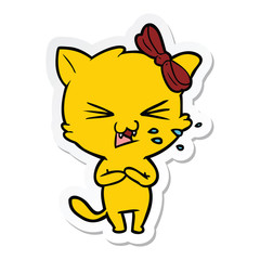 sticker of a cartoon cat