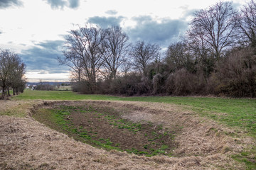 Abgelassener teich im Wasserschutzgebiet