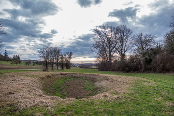 Abgelassener teich im Wasserschutzgebiet